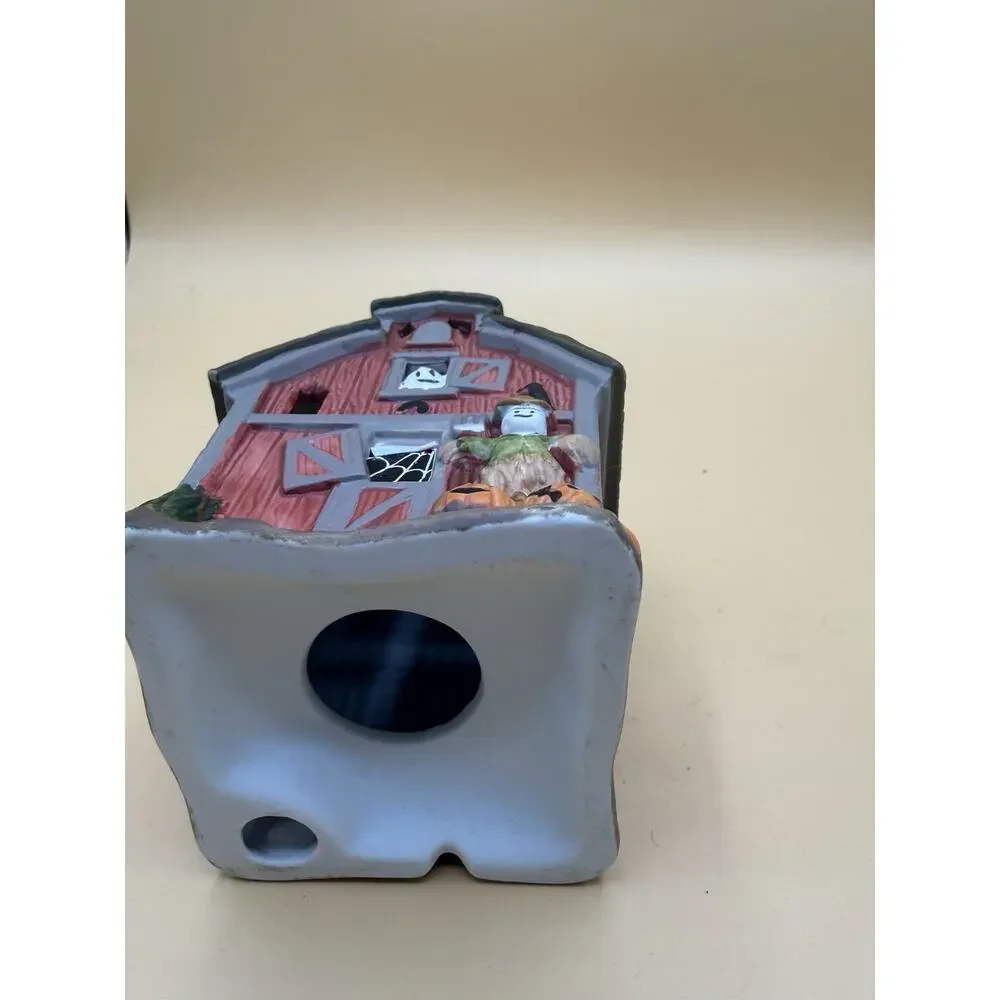 Halloween Haunted Barn Ceramic Tealight Candle Holder Scarecrow Ghost Pumpkin - Picture 5 of 6